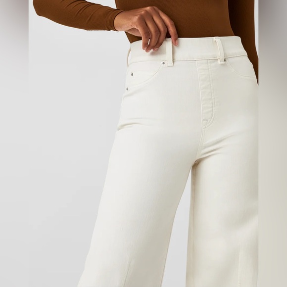 💘 SPANX 20465 Seamed Front, Wide Leg Jeans - Ecru Wash - - Picture 3 of 5